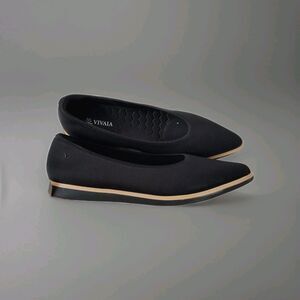 VIVAIA Mabel Square-Toe All-Day Standing Flats Womens Size 40.5 Black Comfort 9